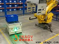 欧铠滚筒AGV小车与机械臂对接